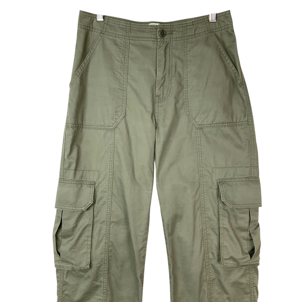 Abercrombie & Fitch Olive Green Cargo Pants 27/4R High Rise Straight Leg - Picture 2 of 6